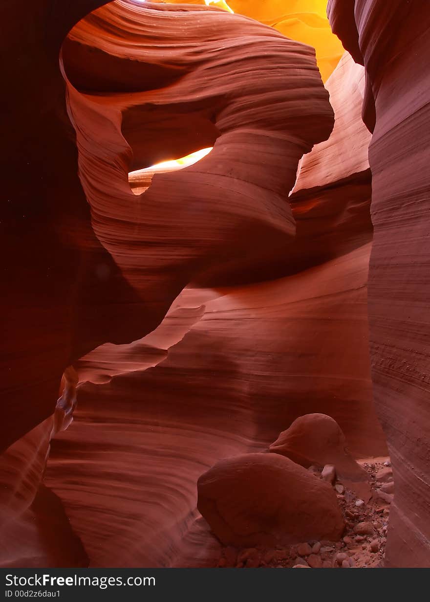 The lower Antelope Slot Canyon near Page  in  Arizona