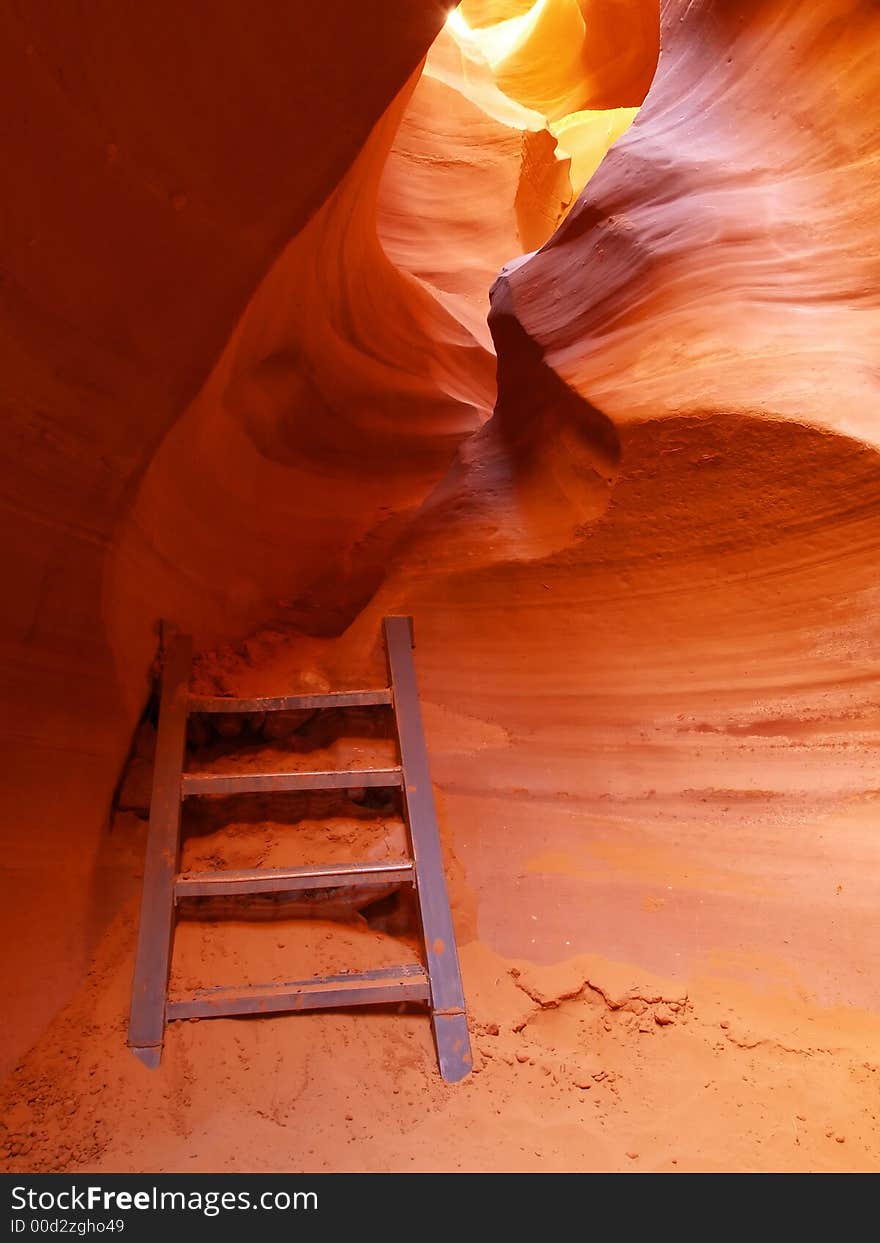 The lower Antelope Slot Canyon near Page  in  Arizona