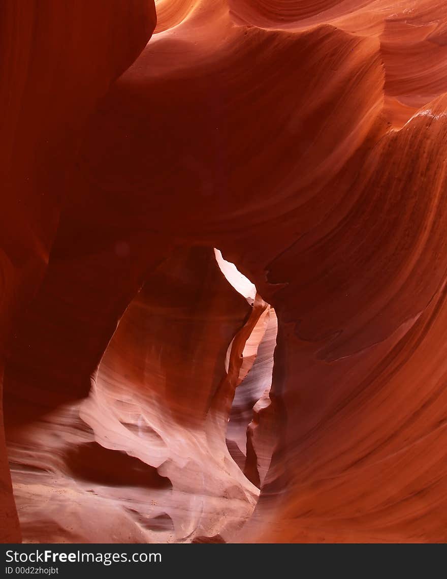 The lower Antelope Slot Canyon near Page  in  Arizona