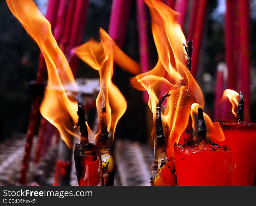 Red candle of lucky n Sichuan,west of China