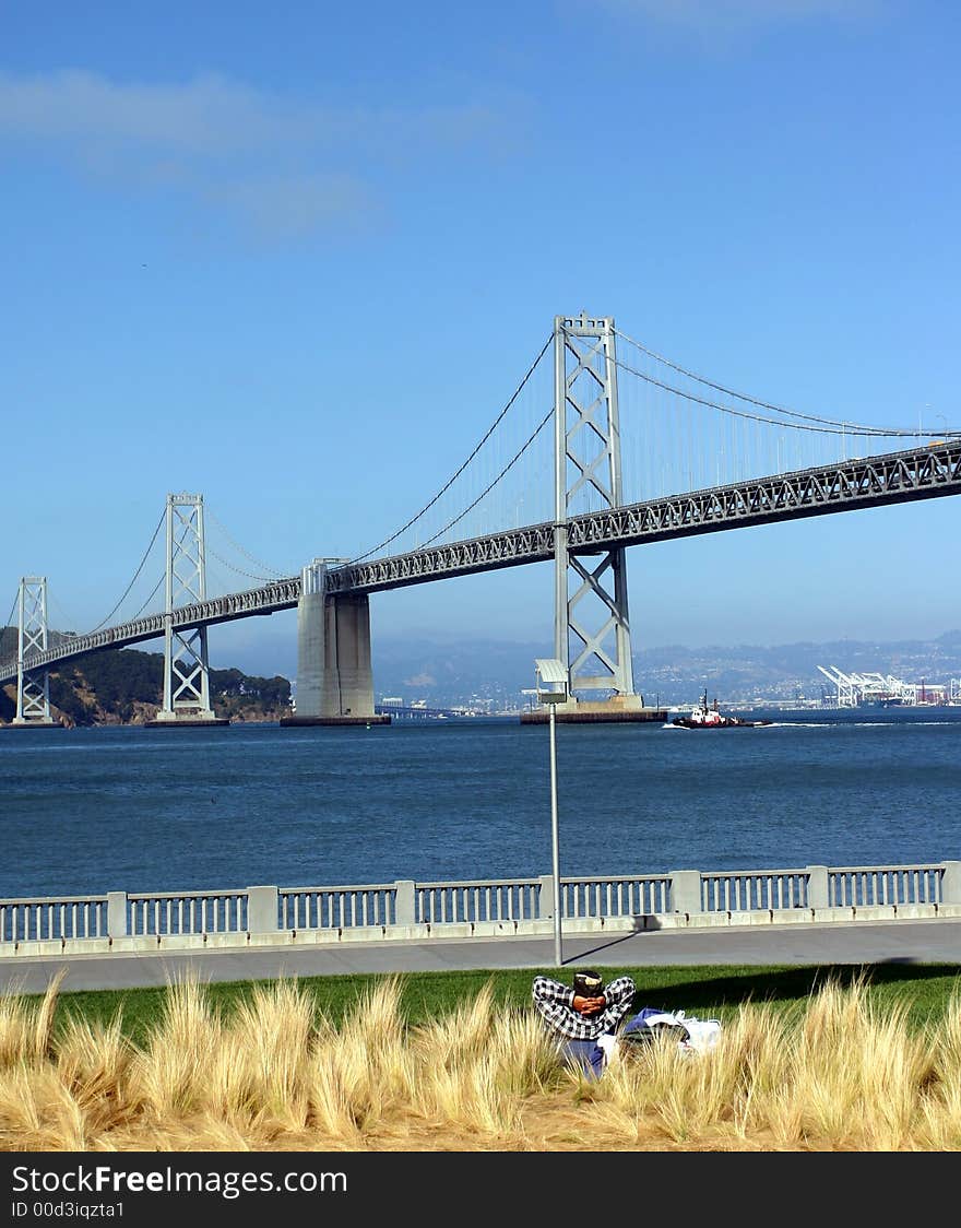 Resting at bay bridge san francisco