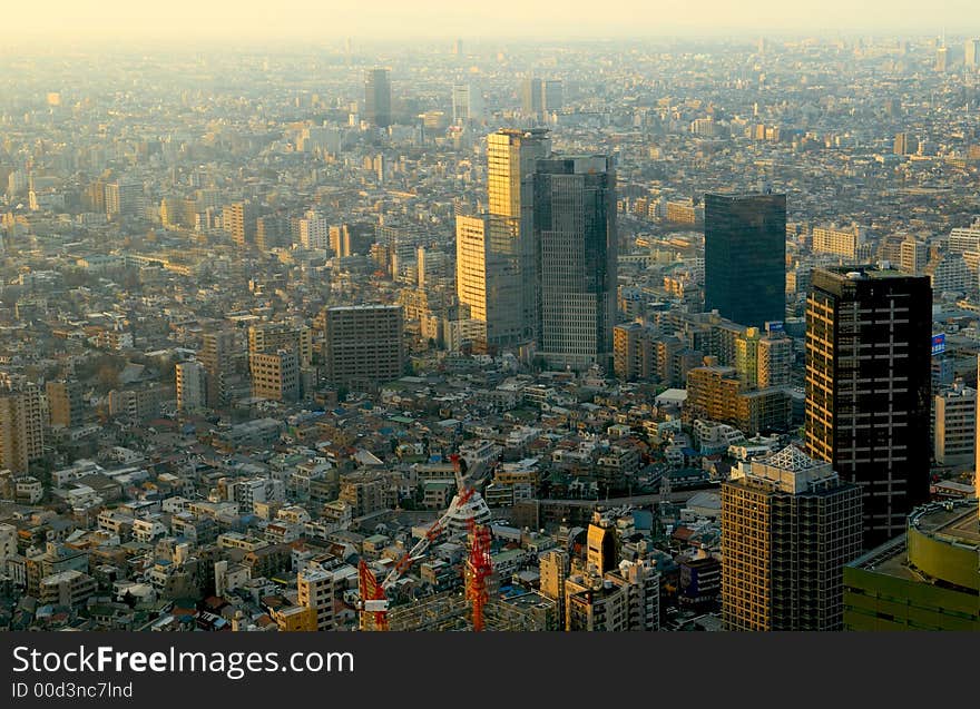 Tokyo. View at skyscrapers from high point. Tokyo. View at skyscrapers from high point.