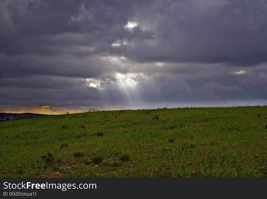 A ray of Sun illuminates the cold earth