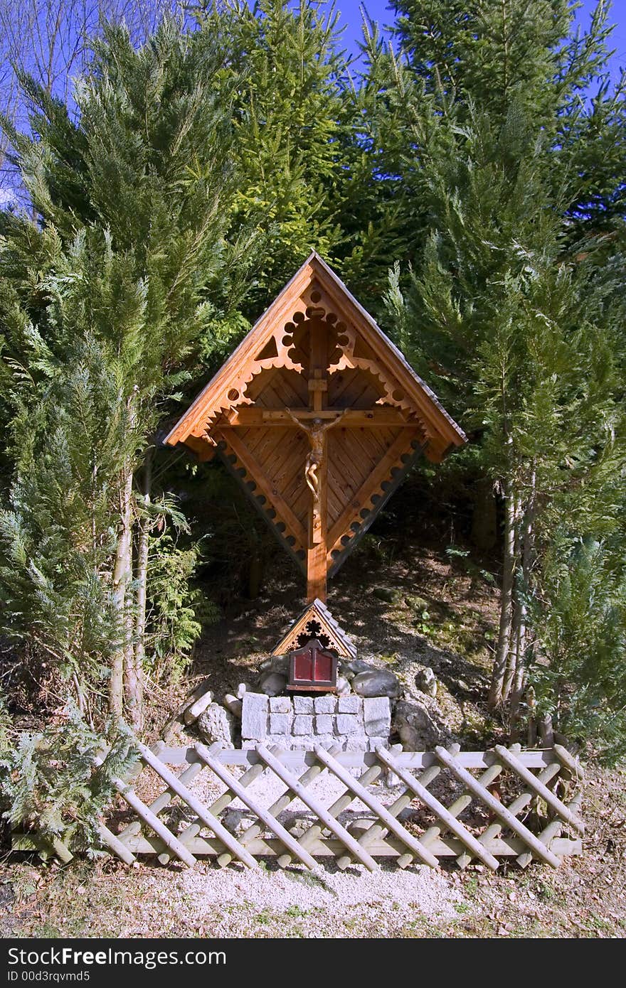 A wooden cross as a religious symbol