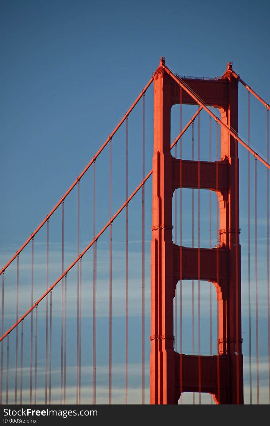 The north tower of the Golden Gate Bridge