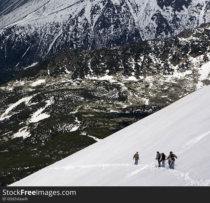 People hiking in high mountains. Picture taken in Poland. People hiking in high mountains. Picture taken in Poland