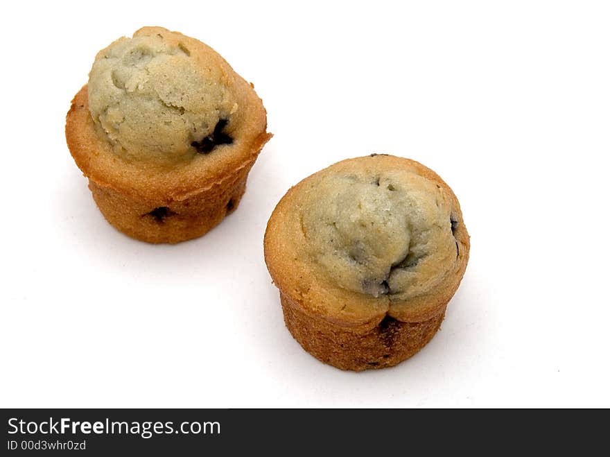 Two blueberry muffins