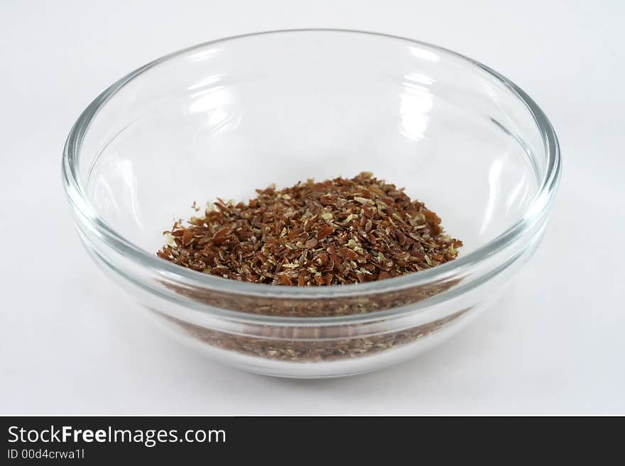 A scoop of healthy flax seeds/meal. A scoop of healthy flax seeds/meal