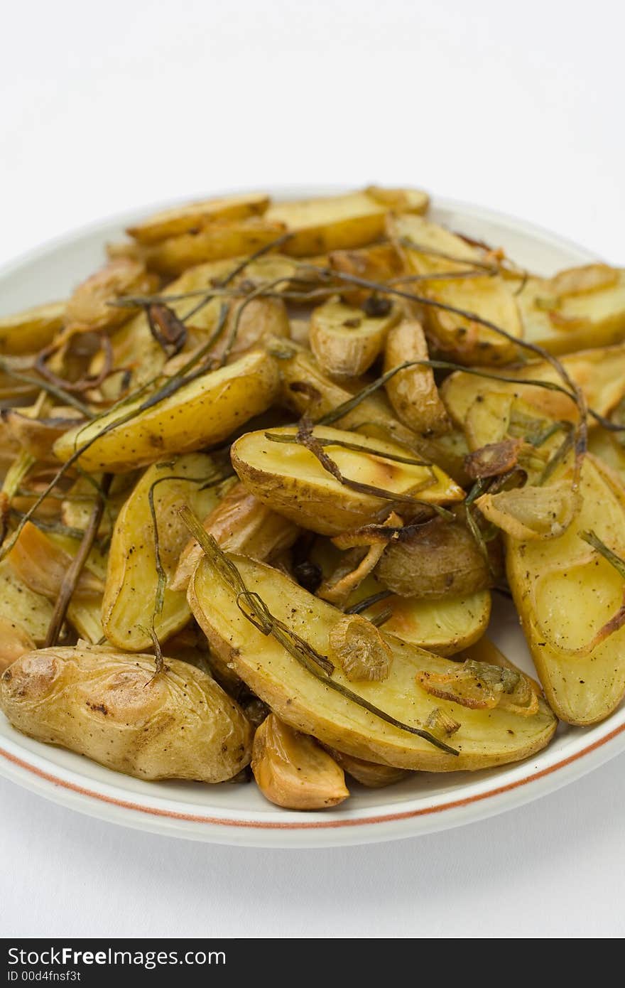 Roasted FIngerling Potatos with Green onions, roasted shallots, and Roasted Garlic,. Roasted FIngerling Potatos with Green onions, roasted shallots, and Roasted Garlic,