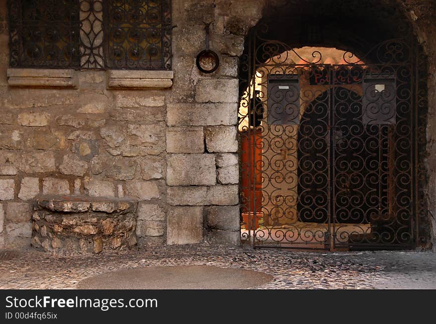 Entrance to an old castle. Entrance to an old castle