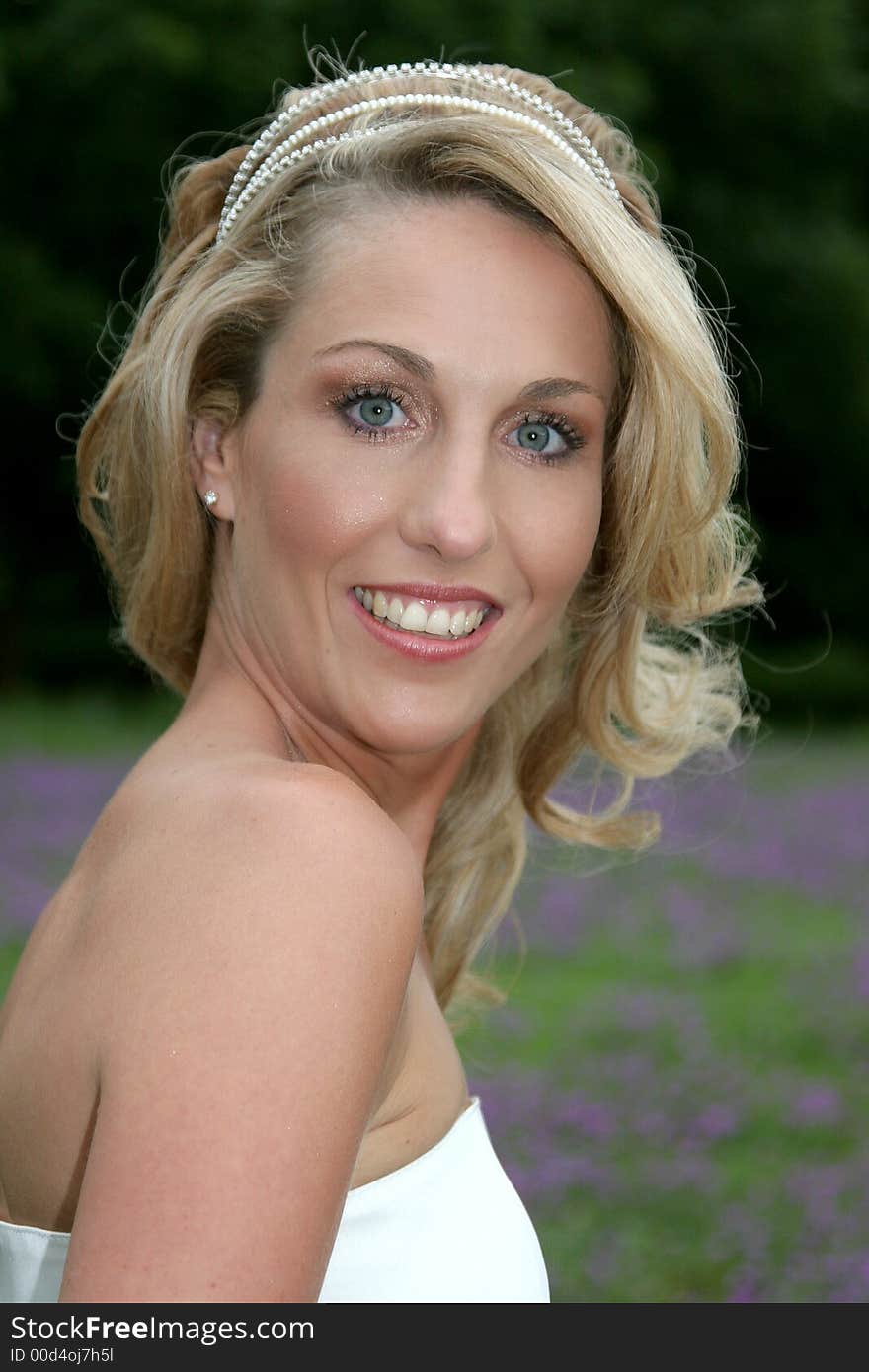 A portrait of a bride on her wedding day. A portrait of a bride on her wedding day