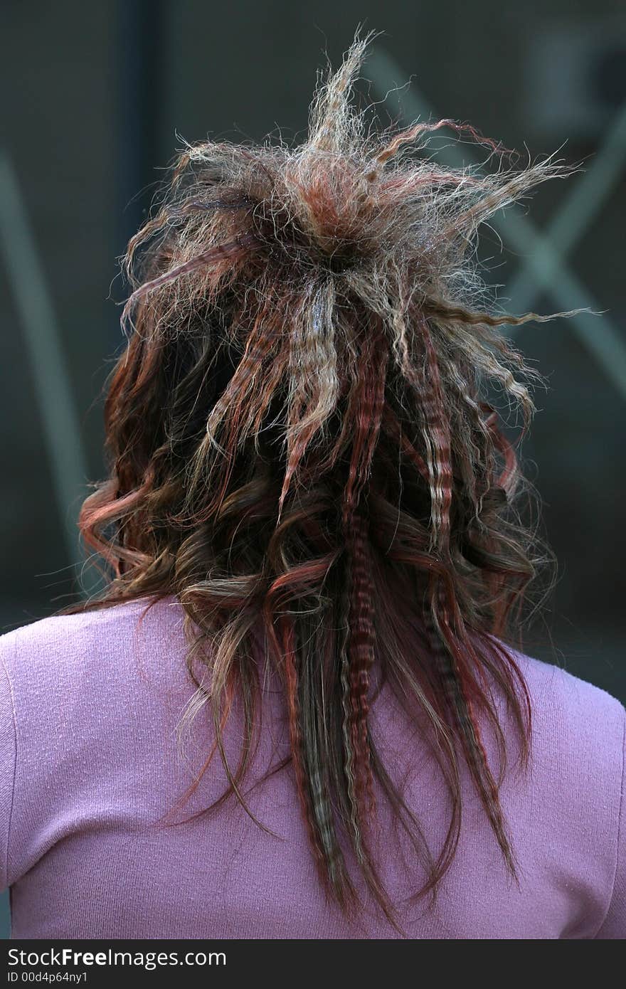 Female model with extravagant hairstyle