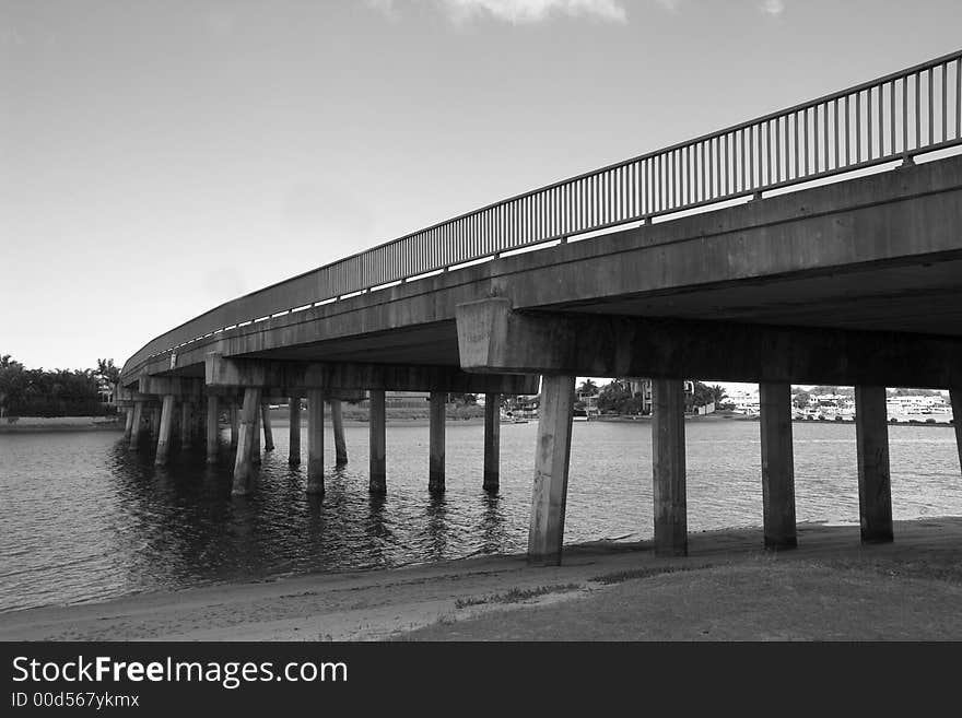 Waterway bridge crossing a river. Waterway bridge crossing a river