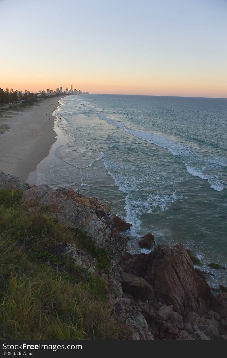 Nobby beach coastline,QLD,Australia. Nobby beach coastline,QLD,Australia