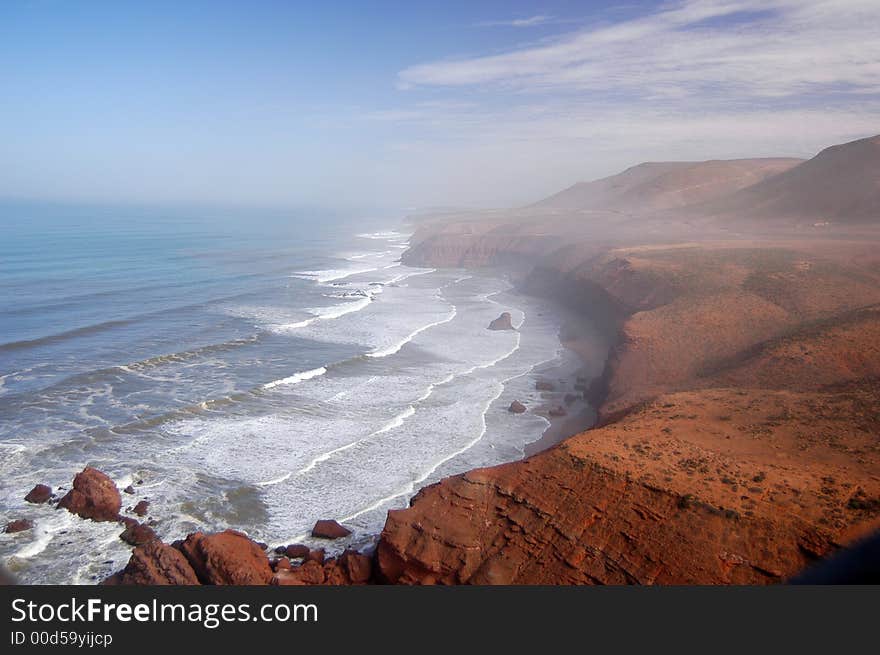 View bird's-eye ashore ocean