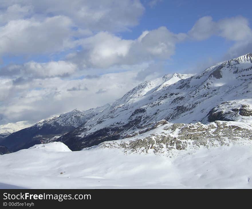 Mountain in winter Savoy Alps. Mountain in winter Savoy Alps