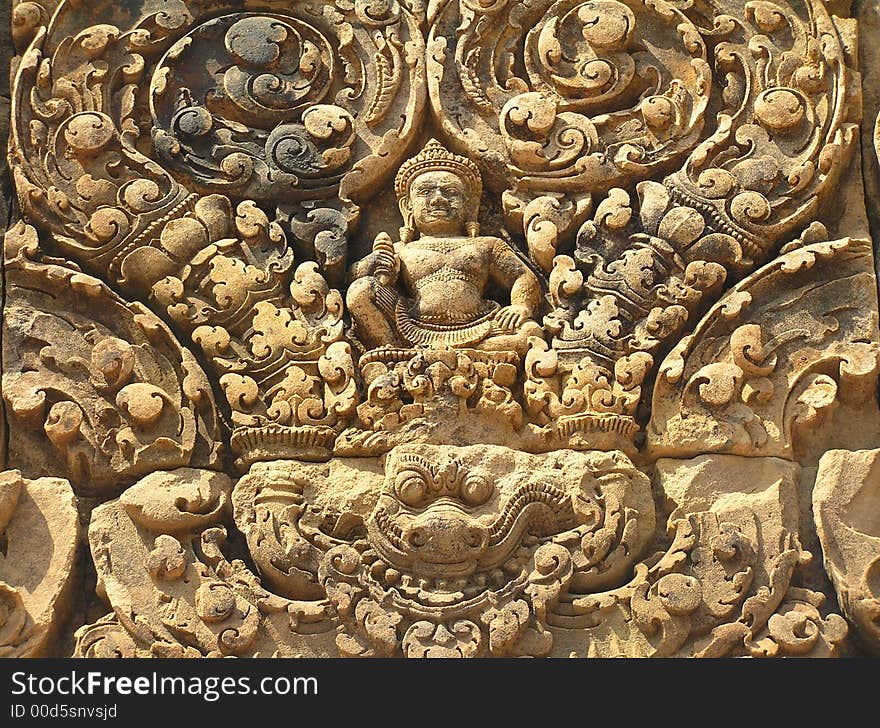 One of the buddhas in the women temple of Banteay Srei