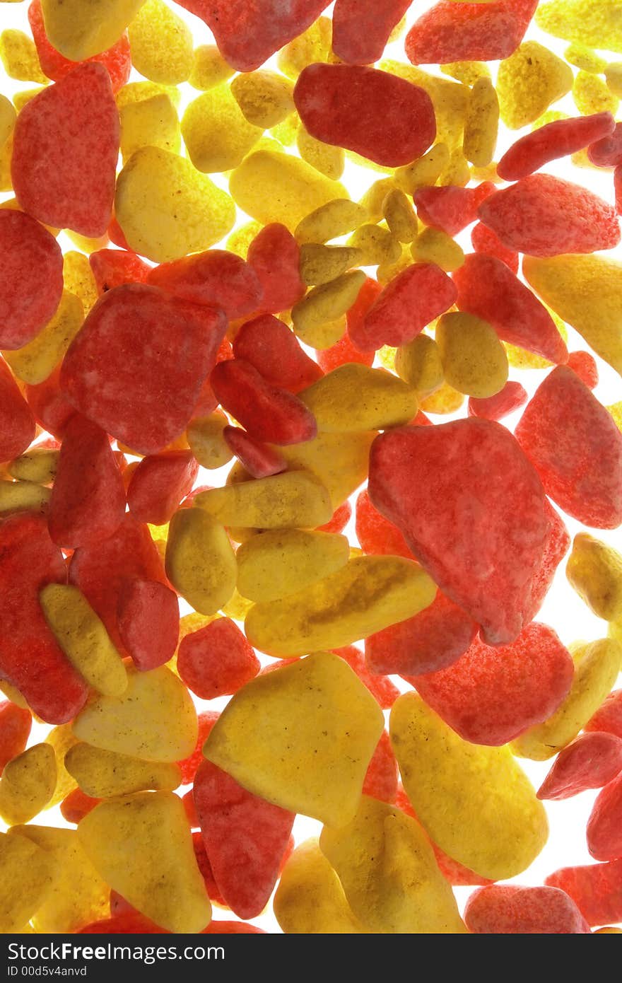 Yellow-red background of a painted gravel. Yellow-red background of a painted gravel