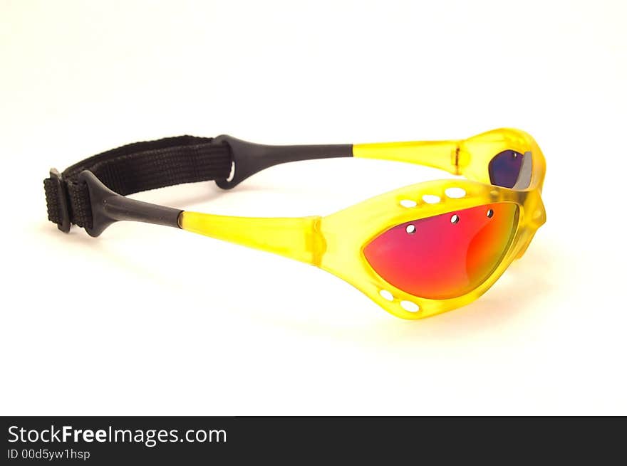 Protective eyeware against a white background. Protective eyeware against a white background