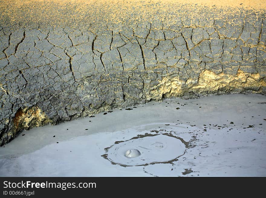 Bubbling mud pool