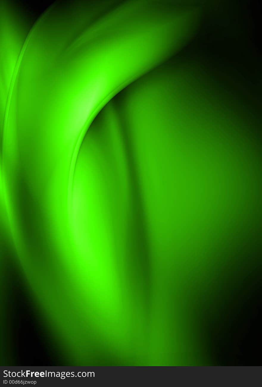 Green asbtract composition with flowing design. Green asbtract composition with flowing design