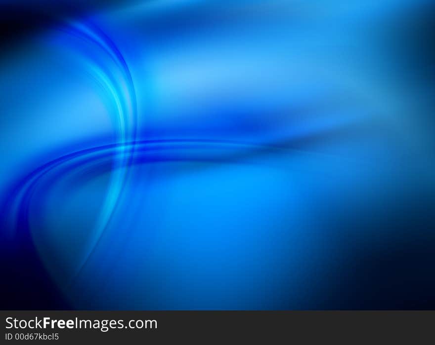 Blue abstract composition with flowing design