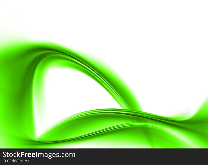 Green asbtract composition with flowing design. Green asbtract composition with flowing design