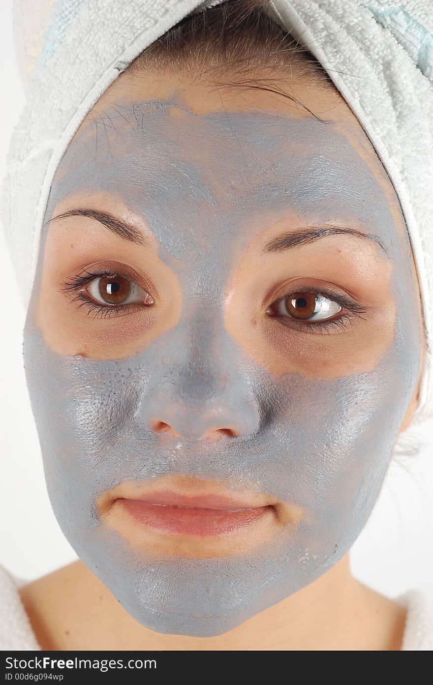 Attractive woman with facial mask. Attractive woman with facial mask