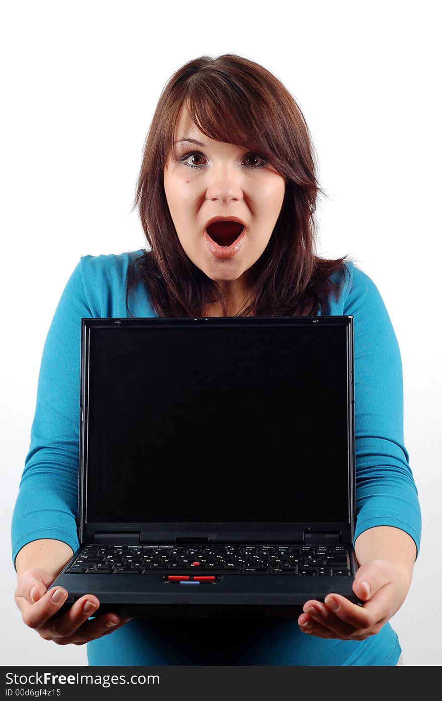 Woman holding laptop 9