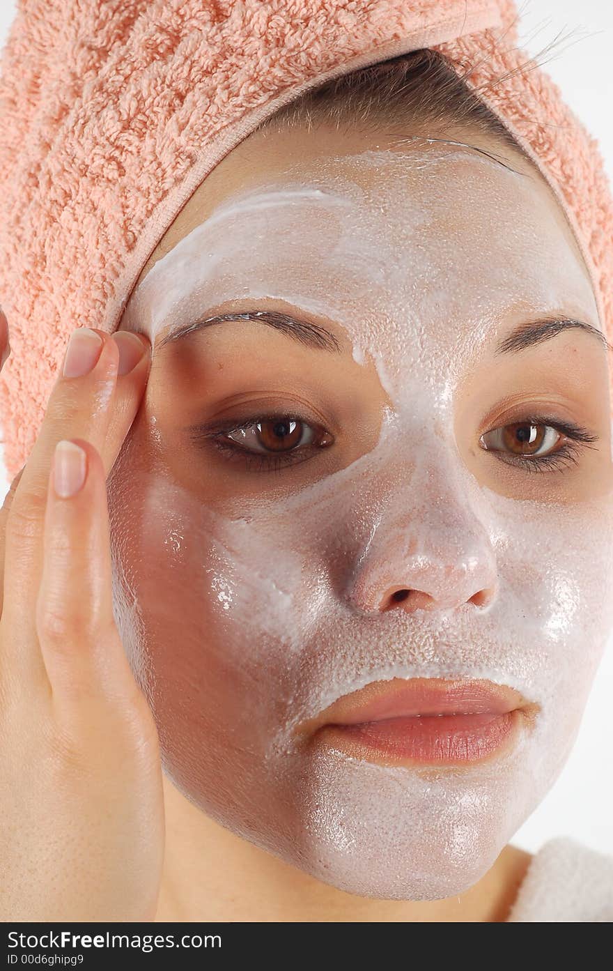 Attractive woman with facial mask. Attractive woman with facial mask