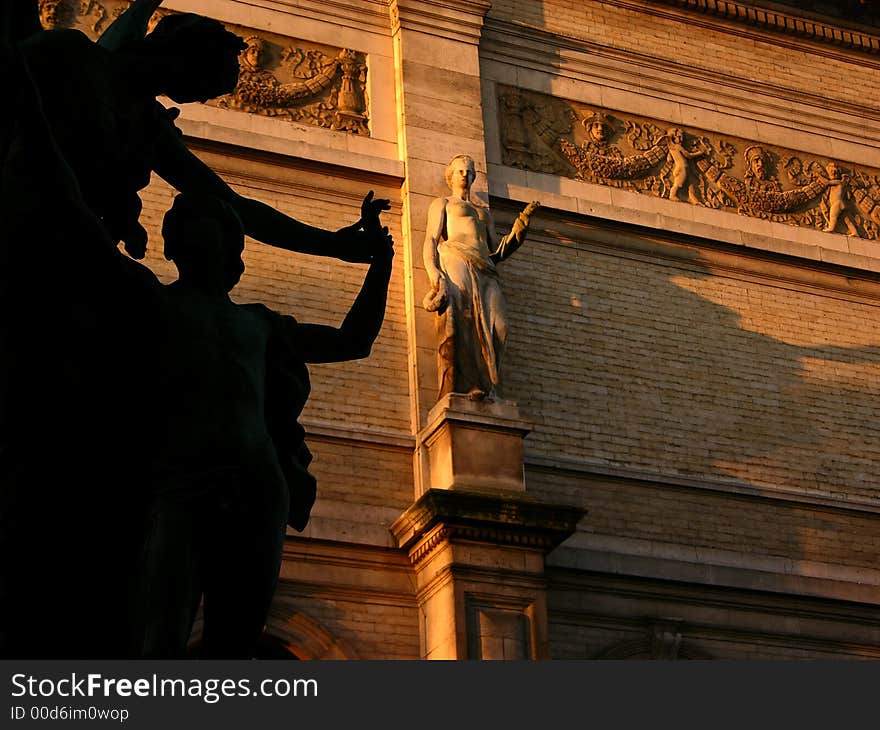 Sunlit Museum Statues