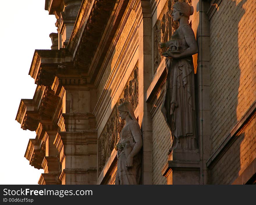 Statues Line Up At Sunrise (close)