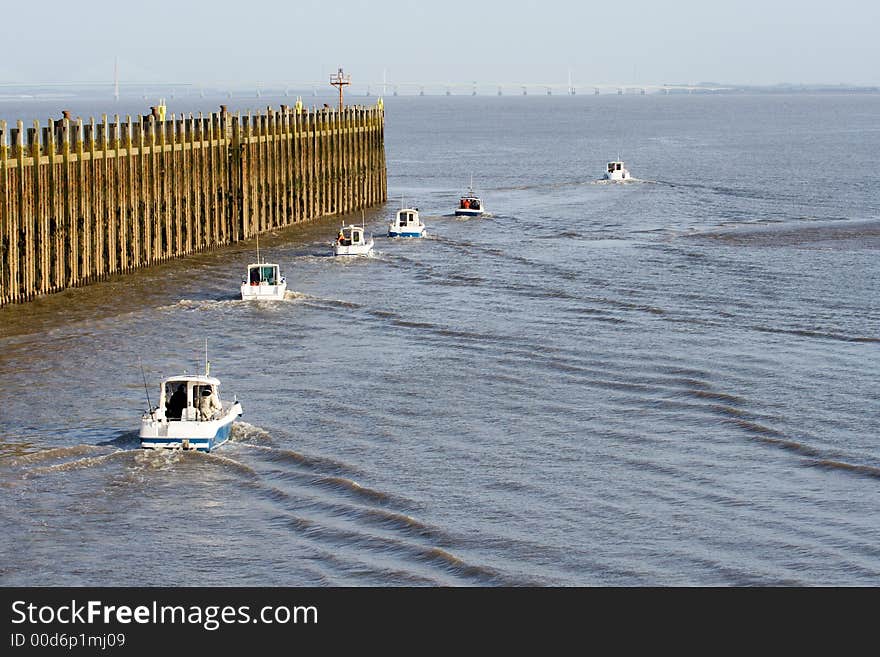 Small fleet of fishing boats