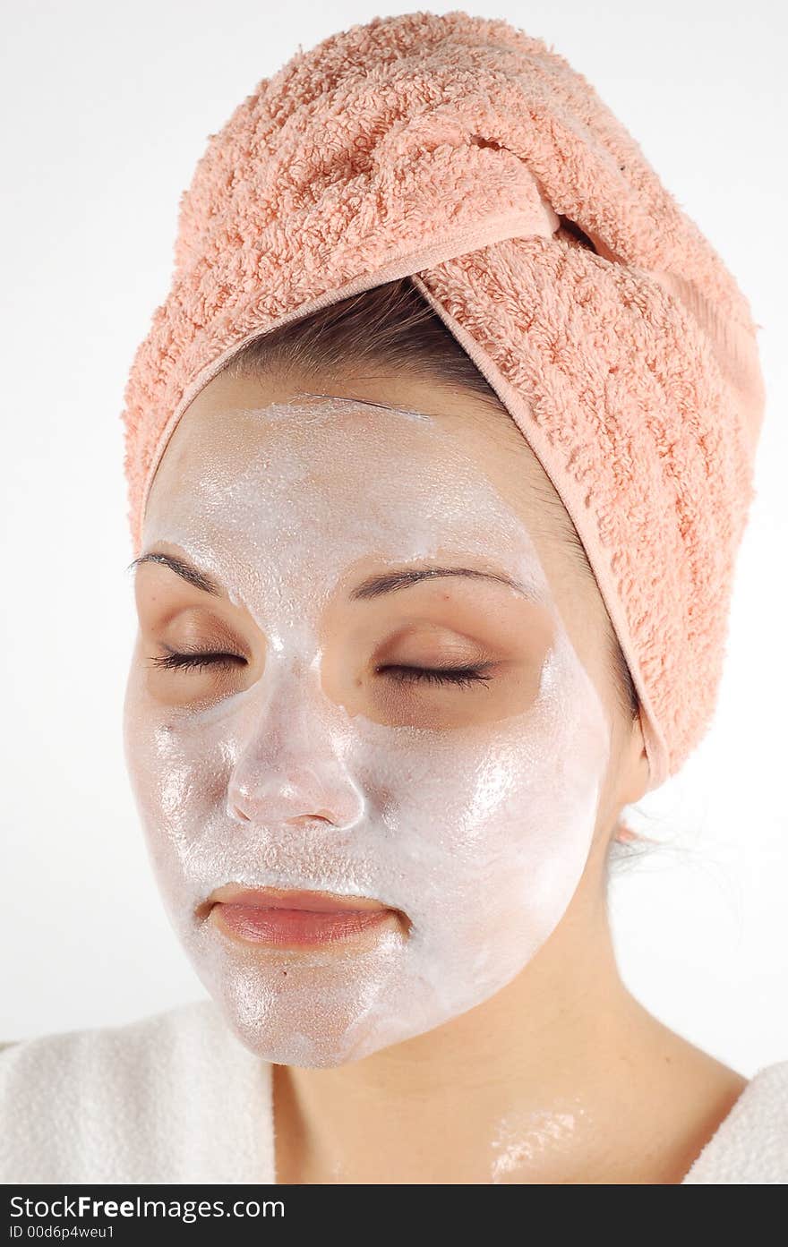 Attractive woman with facial mask. Attractive woman with facial mask