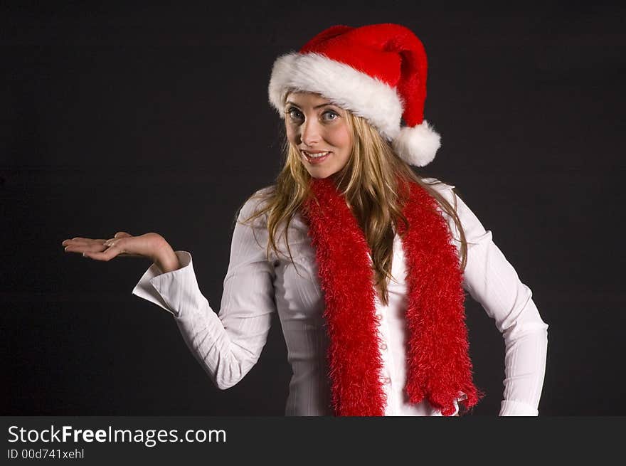 Santa's assistant on a black background. Santa's assistant on a black background