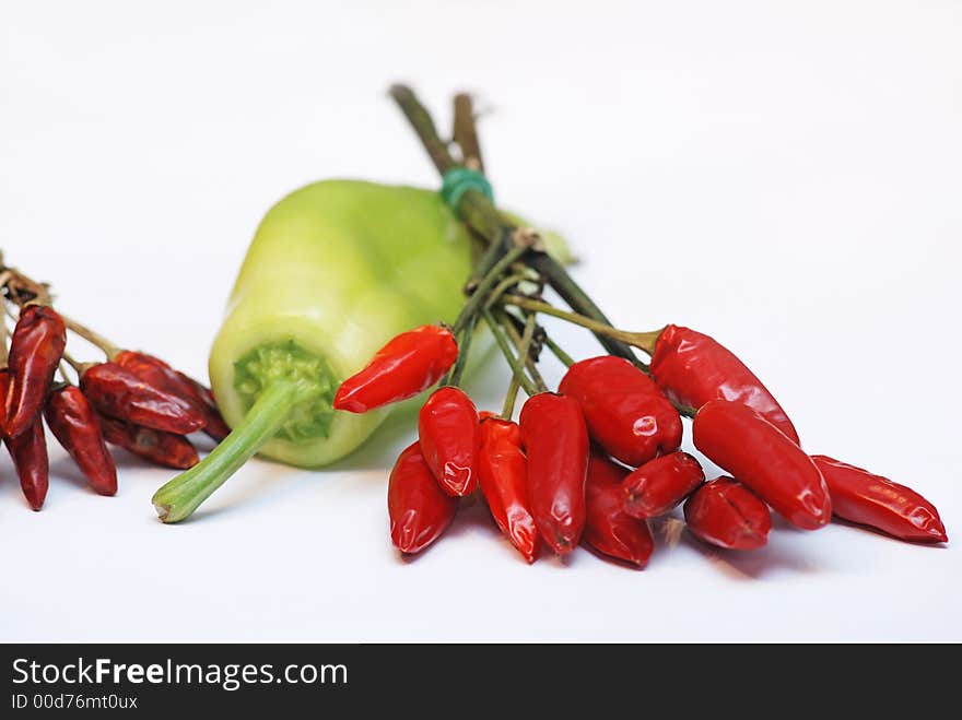 Colorful pepper on white background. Colorful pepper on white background