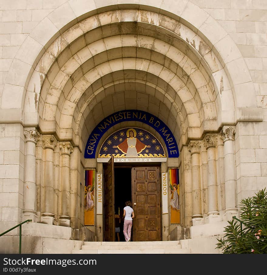 Entrance of a cathedral in Croatia. Entrance of a cathedral in Croatia