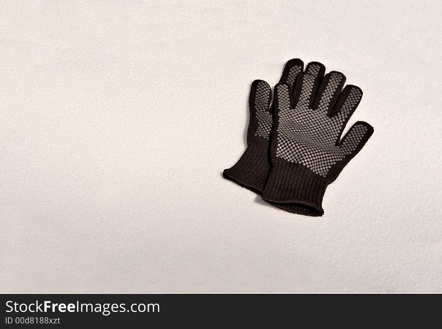 Black woolen gloves