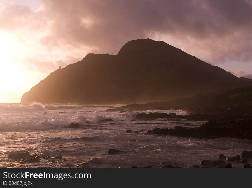 Coastline and sky of Oahu, Hawaii. Coastline and sky of Oahu, Hawaii