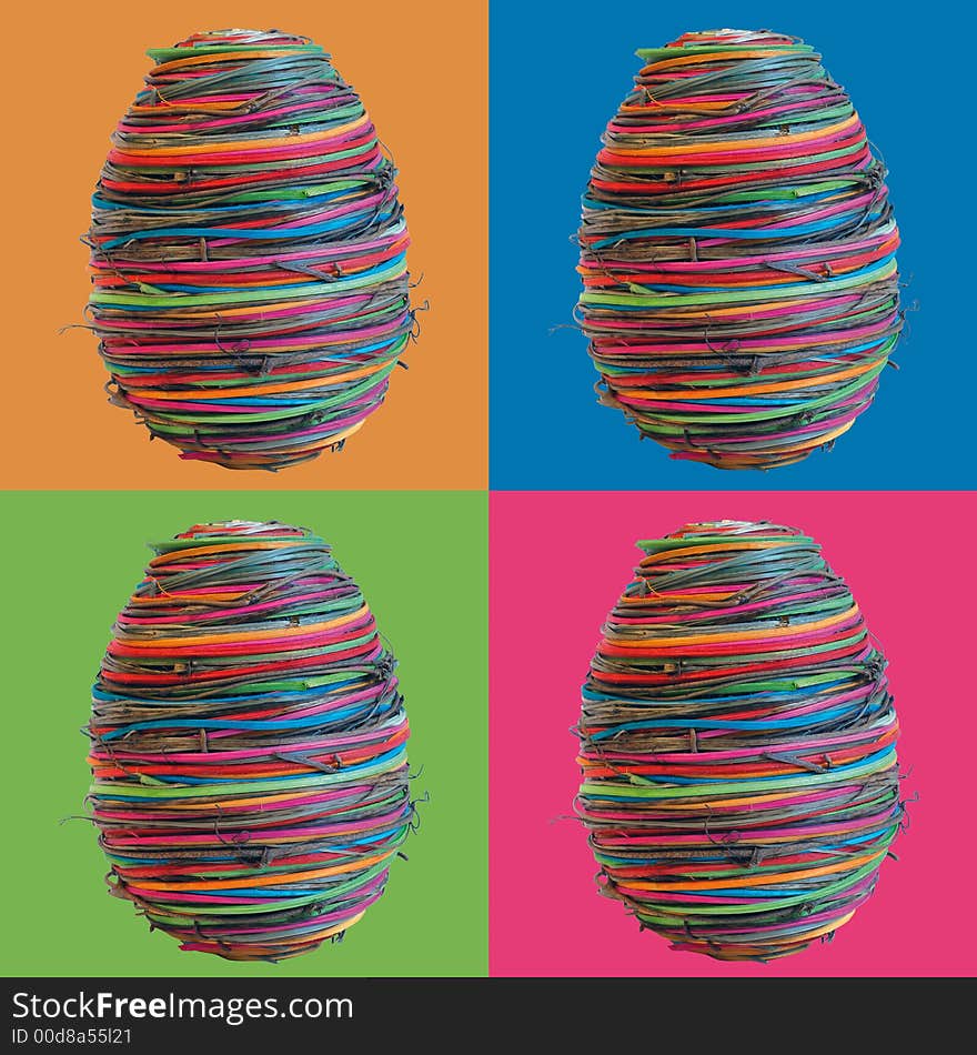 Four eastereggs in colored squares