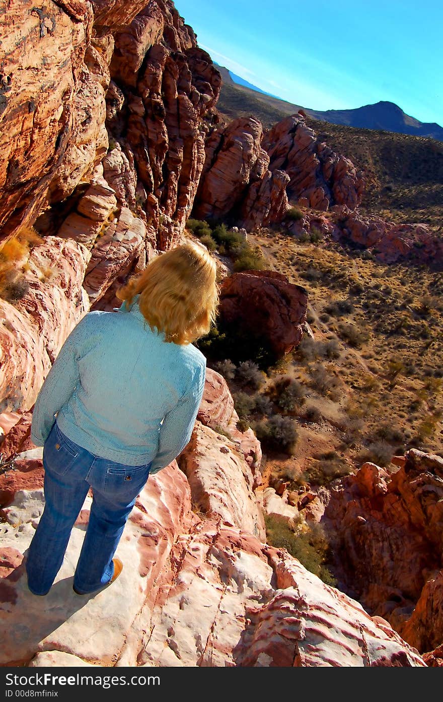 Woman on cliff