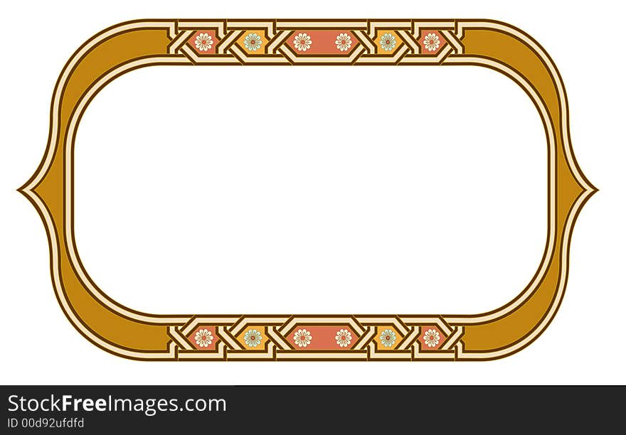 Oriental ornamental corner design for frame. Oriental ornamental corner design for frame