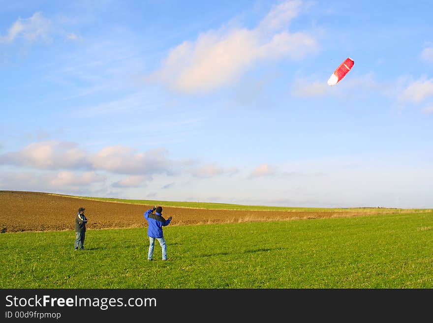 People Kite on an field - outdoor