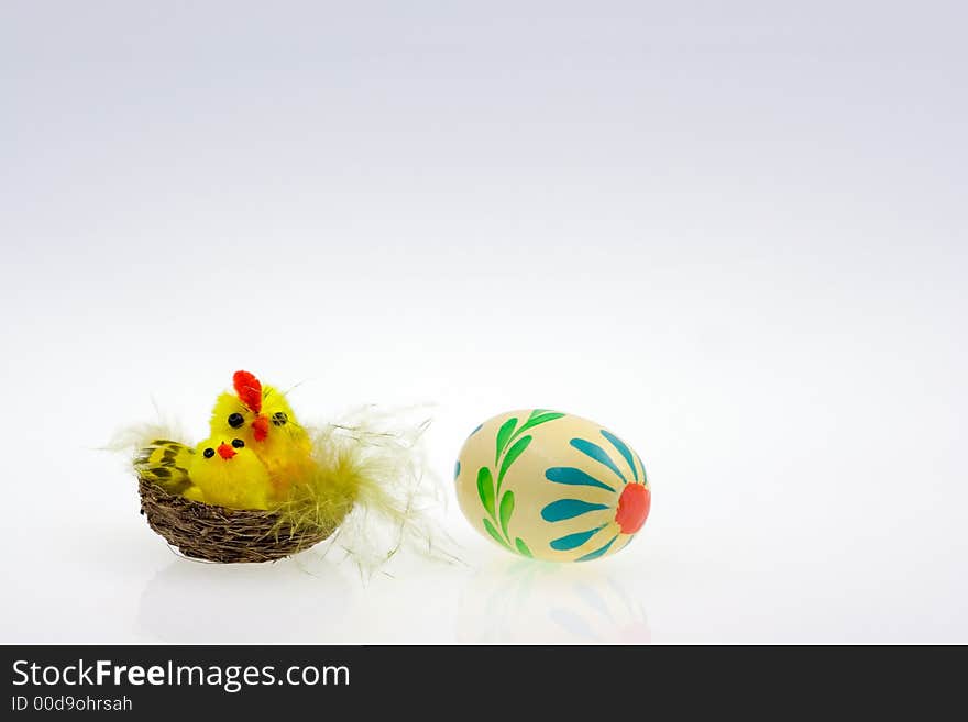 Easter chicken, hen and easter egg. Easter chicken, hen and easter egg.