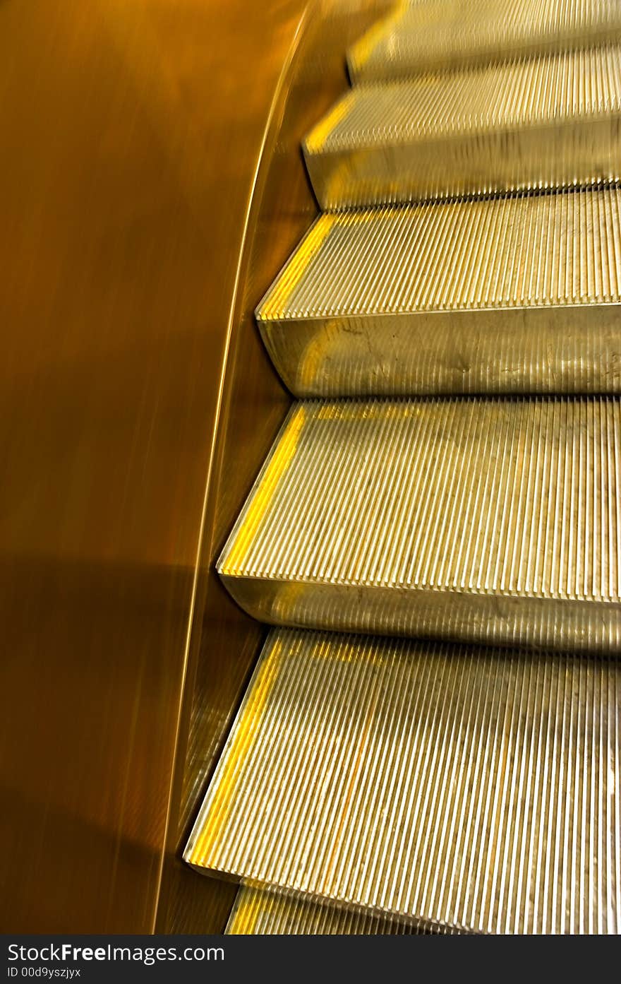 Closeup of a golden coloured elevator