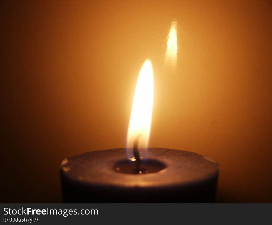 Burning candle in darkness (the second candle). Burning candle in darkness (the second candle)