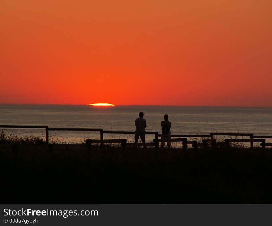 Sunset in ile d'oleron, france