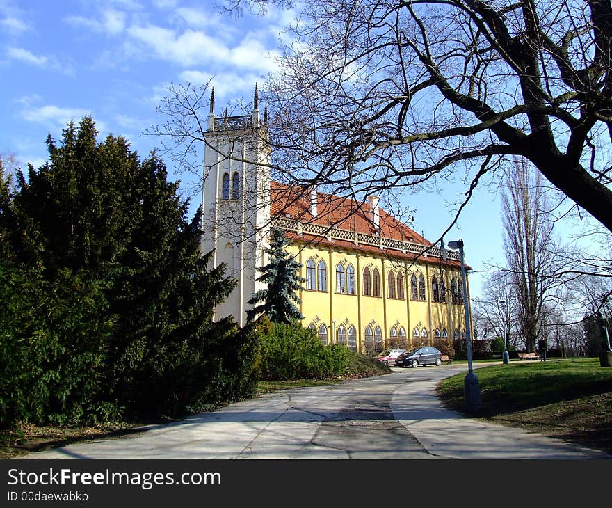 Castle in the middle of big Prague park