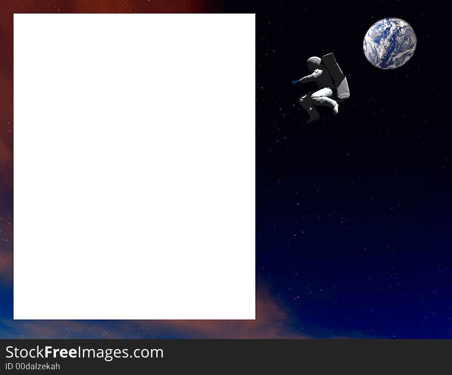 A conceptual image of 2 spaceman or astronauts floating in space. A conceptual image of 2 spaceman or astronauts floating in space.