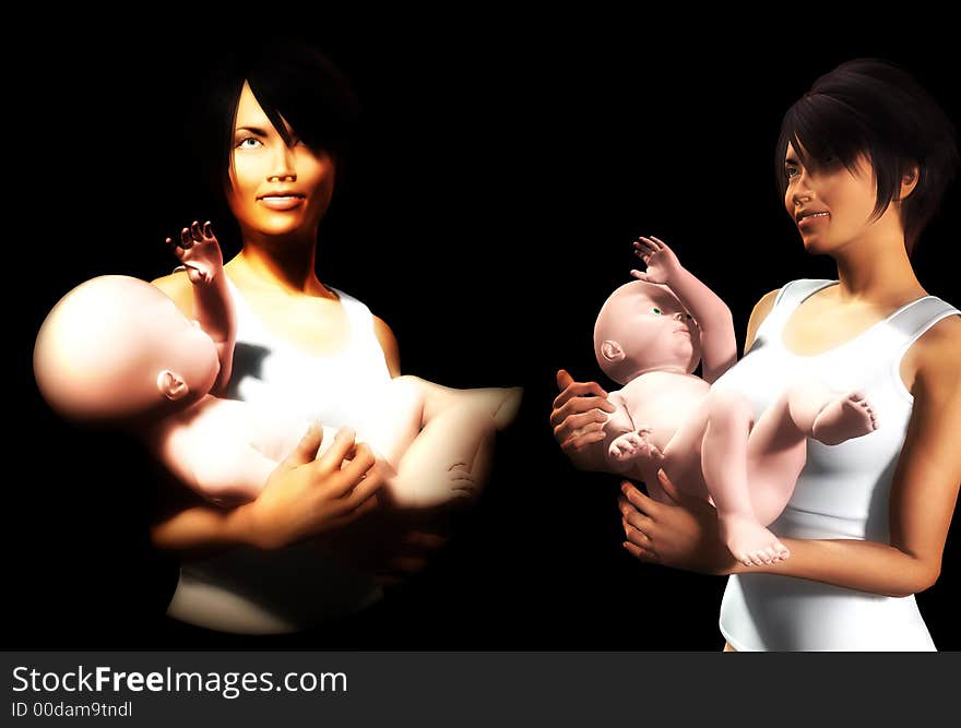 An image of some mothers and baby daughters, this image would be suitable for Mothers Day concepts. An image of some mothers and baby daughters, this image would be suitable for Mothers Day concepts.